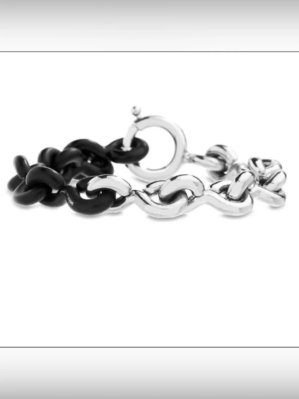 Stainless Steel Mens Two Tone Chain Link Bracelet NWT